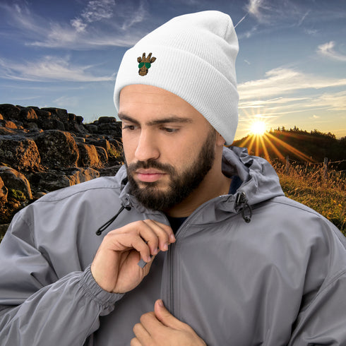 Giraffe Embroidered Cuffed Beanie-Unisex