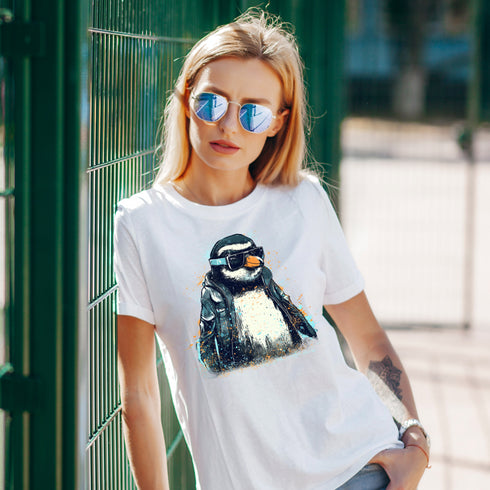 Funny Penguin Crewneck T-Shirt-Unisex