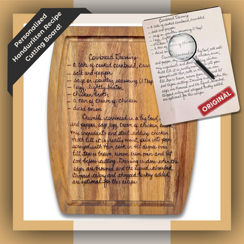 Personalized Handwritten Recipe Cutting Board-Laser Engraved