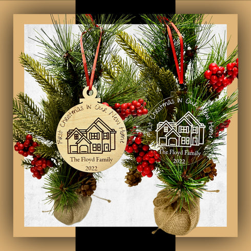 Personalized First Christmas in New Home Ornament-Laser Engraved