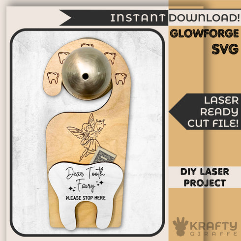 Tooth Fairy Door Hanger SVG File-For Laser Engraving
