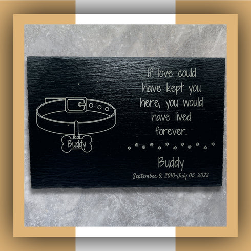 Personalized Pet Remembrance Slate Memorial Plaque-Laser Engraved