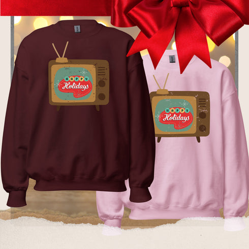 Retro TV Nostalgic Festive Sweatshirt-Unisex