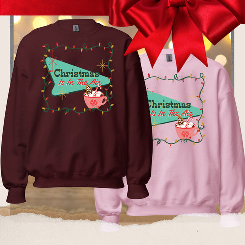 Christmas is in the Air Retro Christmas Crewneck Sweatshirt-Unisex