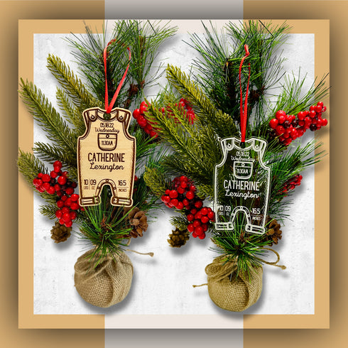 Personalized Newborn Baby Statistics First Christmas Ornament-Laser Engraved