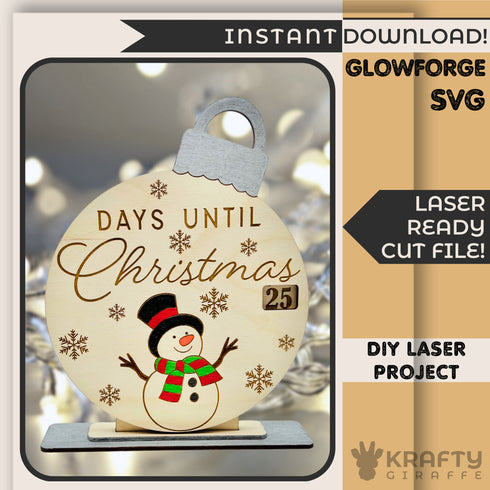 Spinning Christmas Countdown Advent Calendar SVG-For Laser Engraving