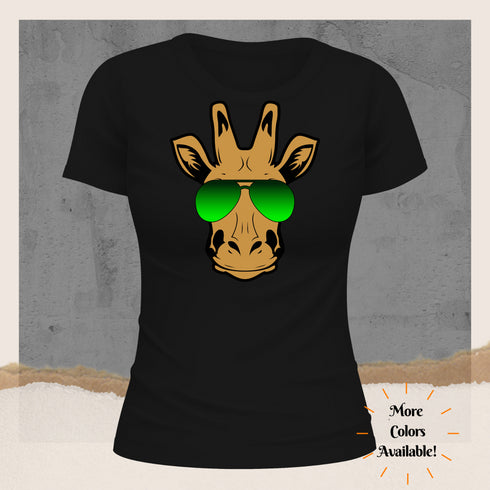 Giraffe with Sunglasses Crewneck T-Shirt-Unisex