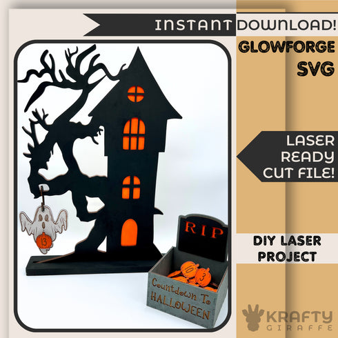 Halloween Advent Calendar SVG File- For Laser Engraving