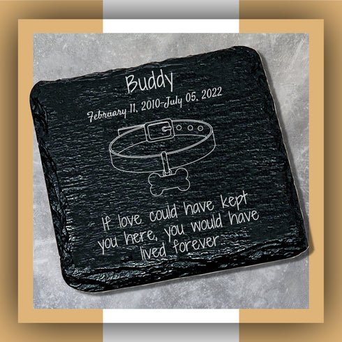 Personalized Pet Remembrance Slate Garden Grave Marker-Laser Engraved