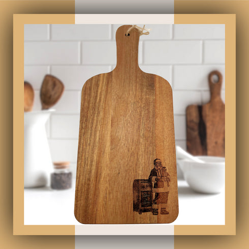 Santa Mailbox Paddle Cutting Board-Laser Engraved