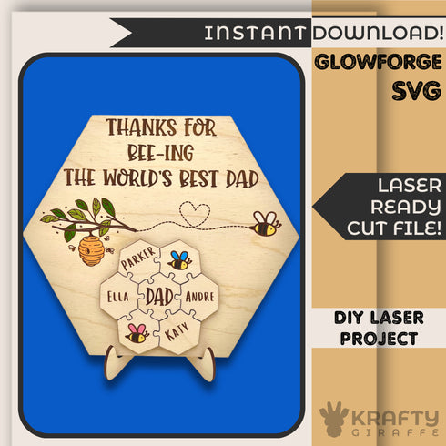Father's Day Gift SVG Bee Theme-For Laser Engraving