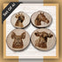 Farmhouse Animal Wood Slice Coasters - Laser Engraved Set of 4