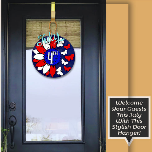 4th of July Door Hanger SVG File-For Laser Engraving