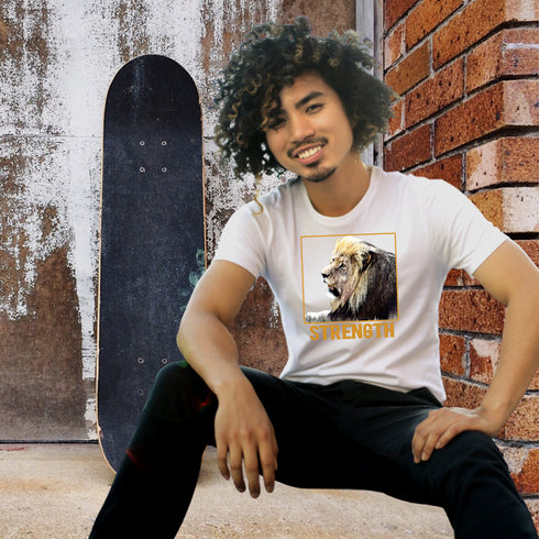 Lion Strength Motivational Crewneck T-Shirt-Unisex