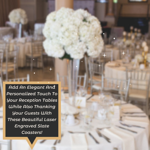 Personalized Wedding Favors-Laser Engraved Slate Coasters