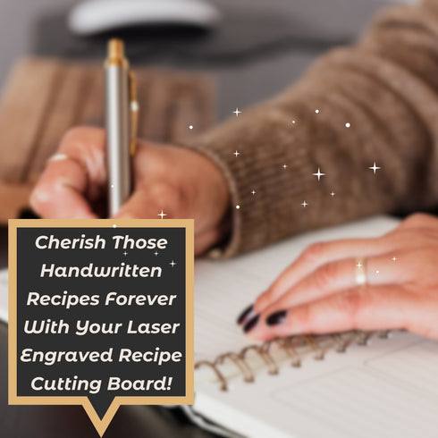 Personalized Handwritten Recipe Cutting Board-Laser Engraved
