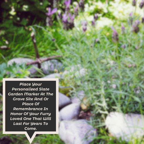 Personalized Pet Remembrance Slate Garden Grave Marker-Laser Engraved