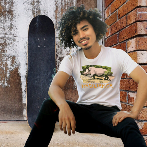 Rhinoceros Resilience Motivational Crewneck T-Shirt-Unisex