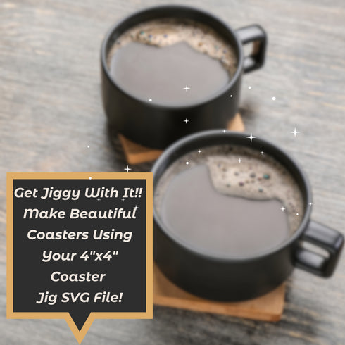 4"x4" Coaster Jig SVG File-For Laser Engraving
