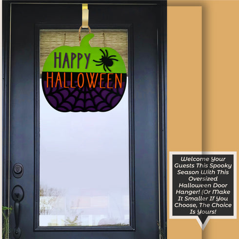 Halloween Pumpkin Door Hanger SVG File-For Laser Engraving