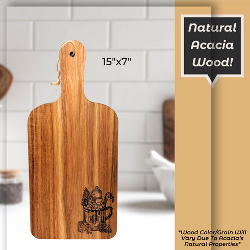 Snowman Hot Cocoa Paddle Cutting Board-Laser Engraved