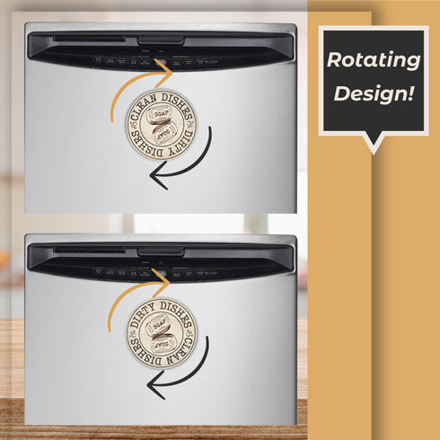 Clean Dirty Dishwasher Magnet Vintage Soap Graphic SVG File-For Laser Engraving