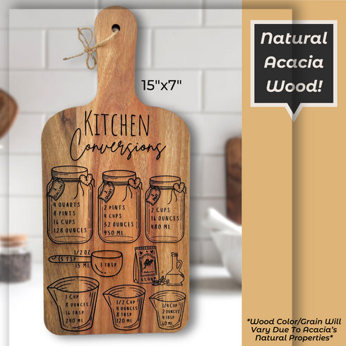 Kitchen Conversions Decorative Paddle Cutting Board-Laser Engraved