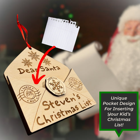 Personalized Letter To Santa Ornament SVG-For Laser Engraving