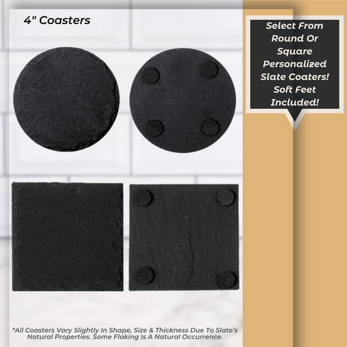 Personalized Wedding Favors-Laser Engraved Slate Coasters