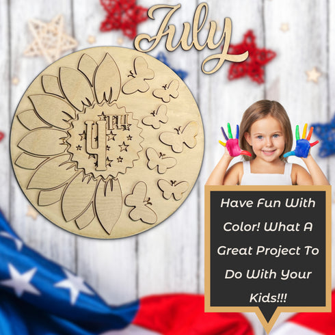 4th of July Door Hanger SVG File-For Laser Engraving