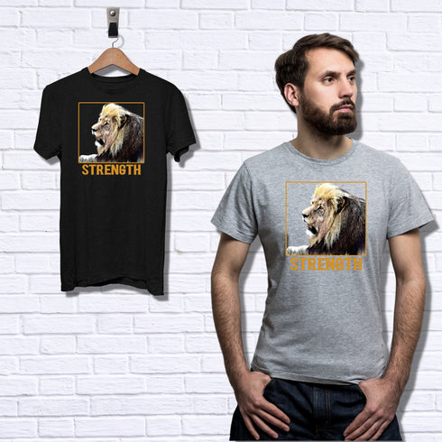 Lion Strength Motivational Crewneck T-Shirt-Unisex