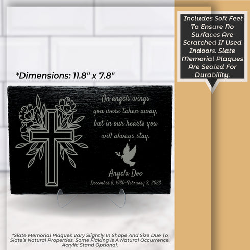 Personalized Remembrance Slate Memorial Plaque-Laser Engraved