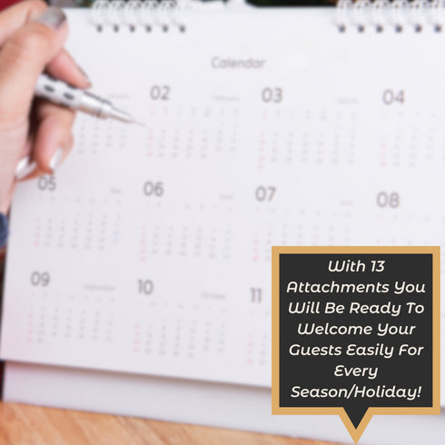 Home Sweet Home Interchangeable Wood Round Door Hanger-2 Sizes-13 Attachements Included