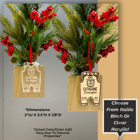 Personalized Newborn Baby Statistics First Christmas Ornament-Laser Engraved