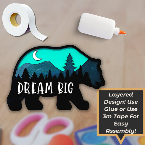 Dream Big Bear Nursery Wall Décor SVG File-For Laser Engraving
