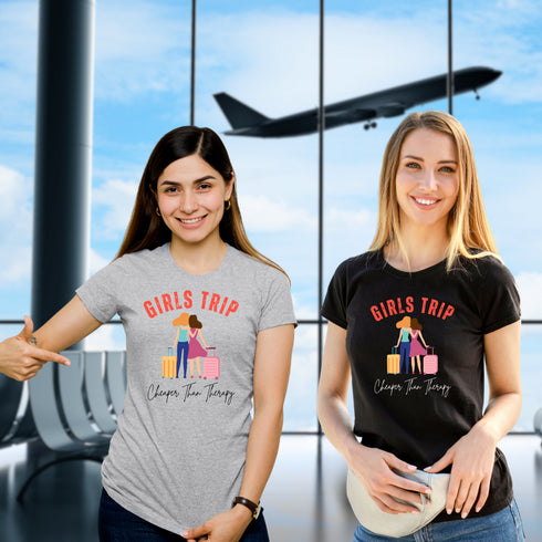 Girls Trip Cheaper Than Therapy Crewneck T-Shirt-Unisex