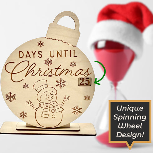 Spinning Christmas Countdown Advent Calendar SVG-For Laser Engraving