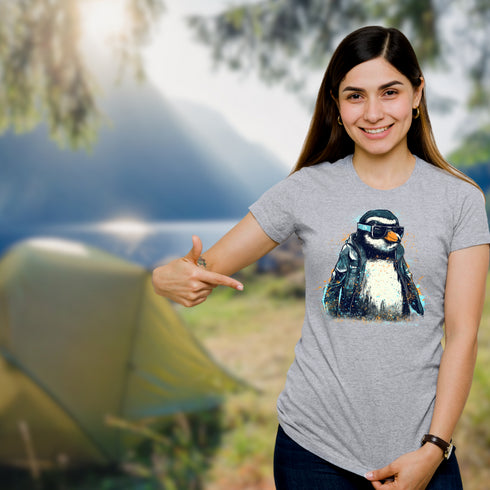 Funny Penguin Crewneck T-Shirt-Unisex