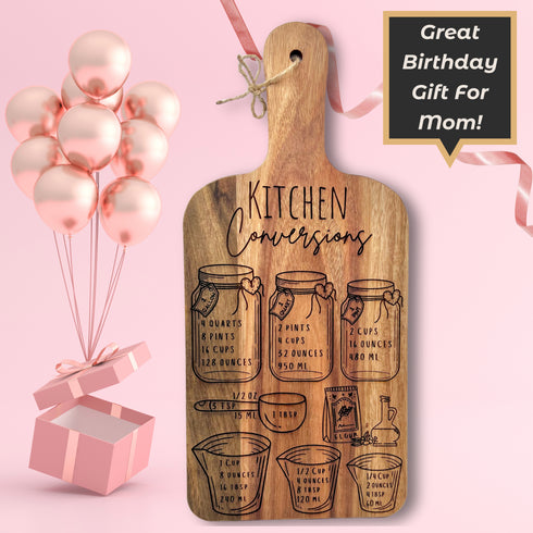 Kitchen Conversions Decorative Paddle Cutting Board-Laser Engraved