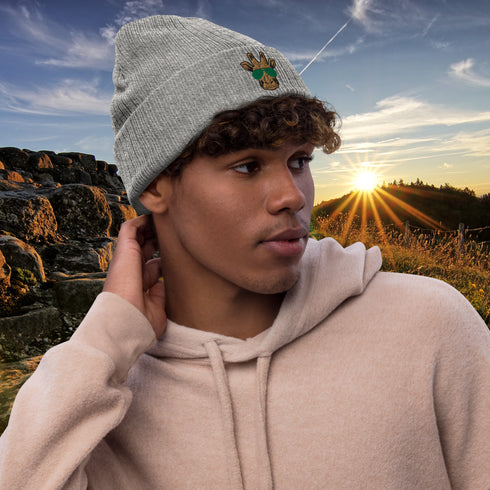 Giraffe Embroidered Ribbed Beanie-Unisex