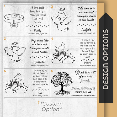 Personalized Pet Remembrance Slate Memorial Plaque-Laser Engraved