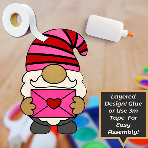 Valentine Gnome Door Hanger SVG File-For Laser Engraving