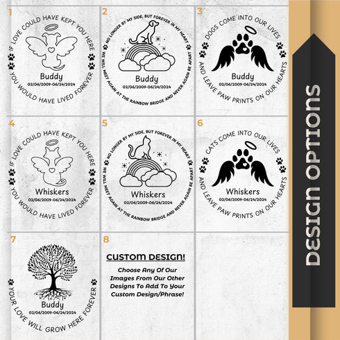 Slate Round Pet Grave Markers-Laser Engraved