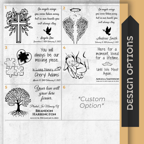 Personalized Remembrance Slate Memorial Plaque-Laser Engraved