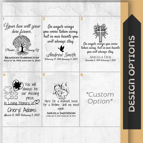 Personalized Remembrance Slate Garden Grave Marker-Laser Engraved