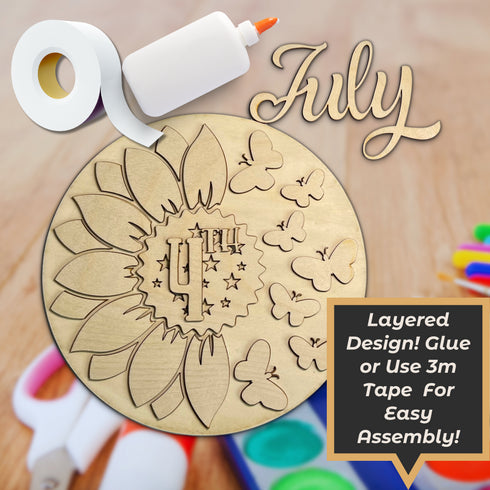 4th of July Door Hanger SVG File-For Laser Engraving