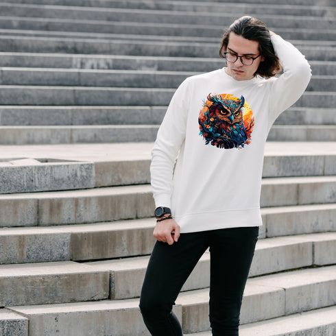 Vibrant Owl Crewneck Sweatshirt-Unisex