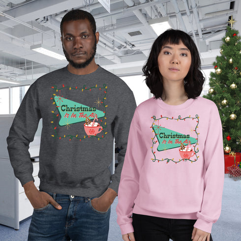 Christmas is in the Air Retro Christmas Crewneck Sweatshirt-Unisex
