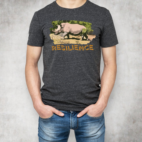 Rhinoceros Resilience Motivational Crewneck T-Shirt-Unisex