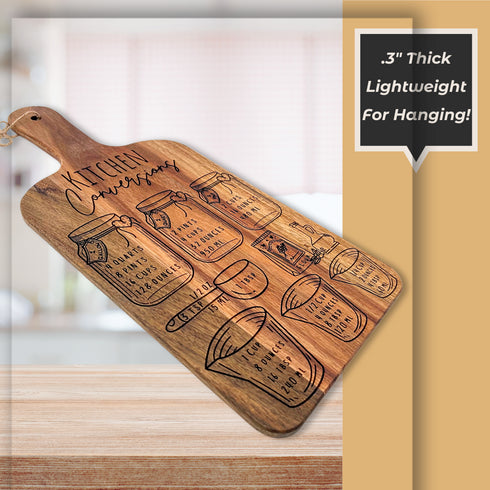 Kitchen Conversions Decorative Paddle Cutting Board-Laser Engraved